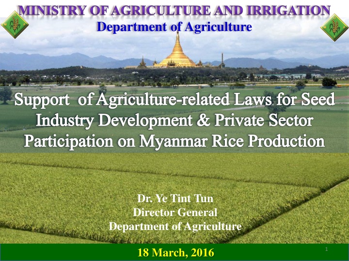 ministry of agriculture and irrigation department