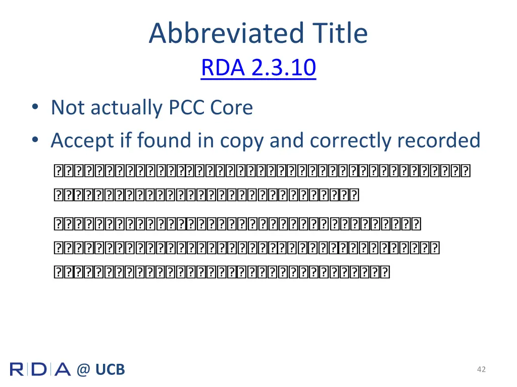 abbreviated title rda 2 3 10