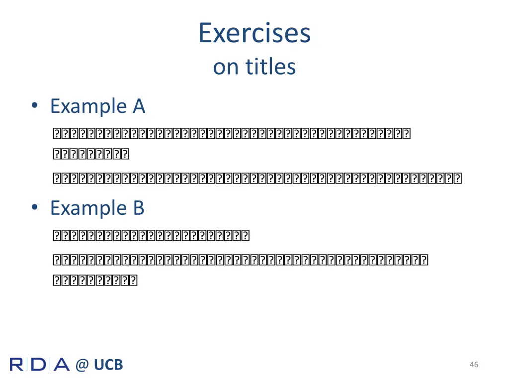 exercises on titles 1