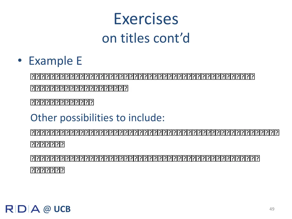 exercises on titles cont d 2