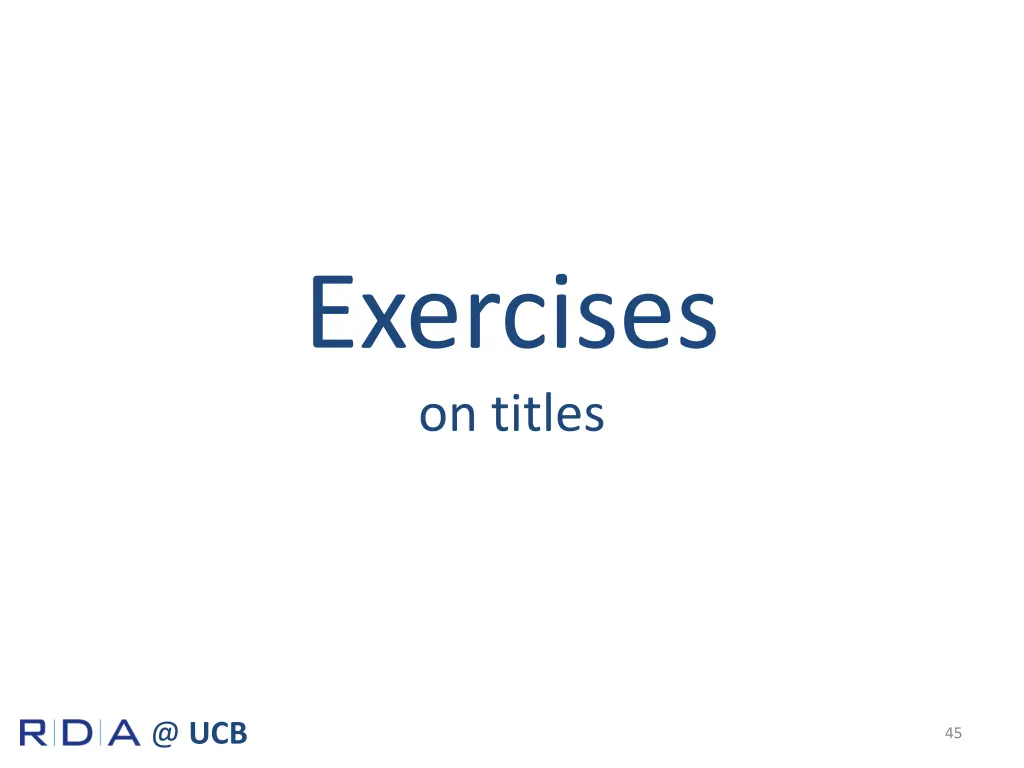 exercises on titles