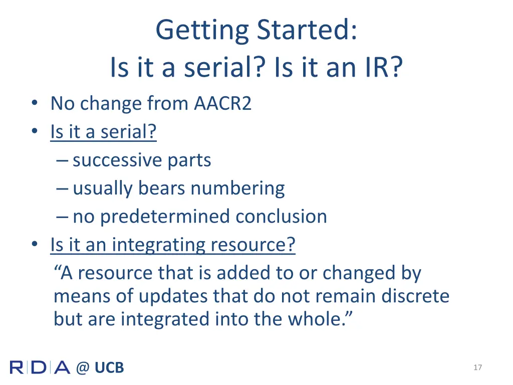 getting started is it a serial