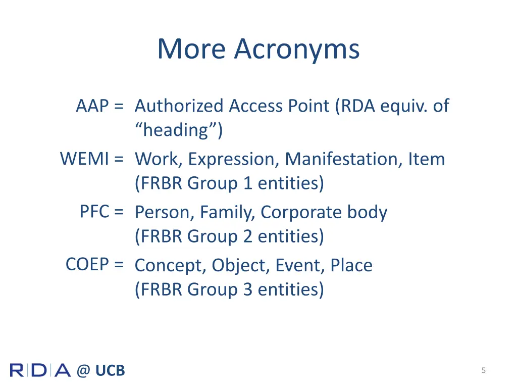 more acronyms