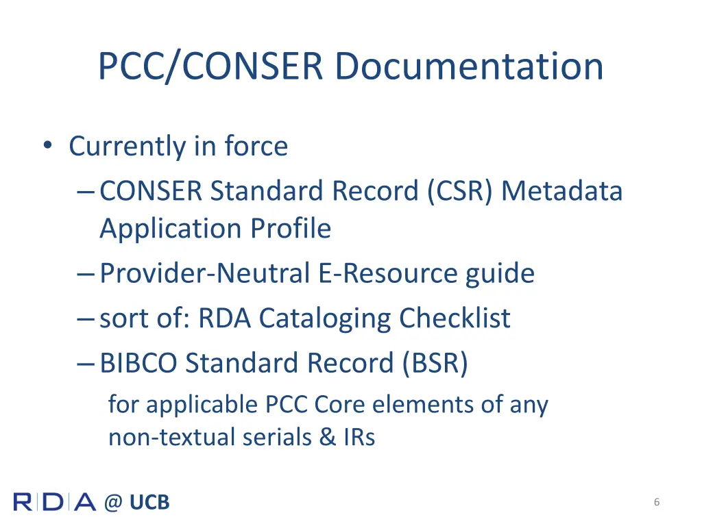 pcc conser documentation