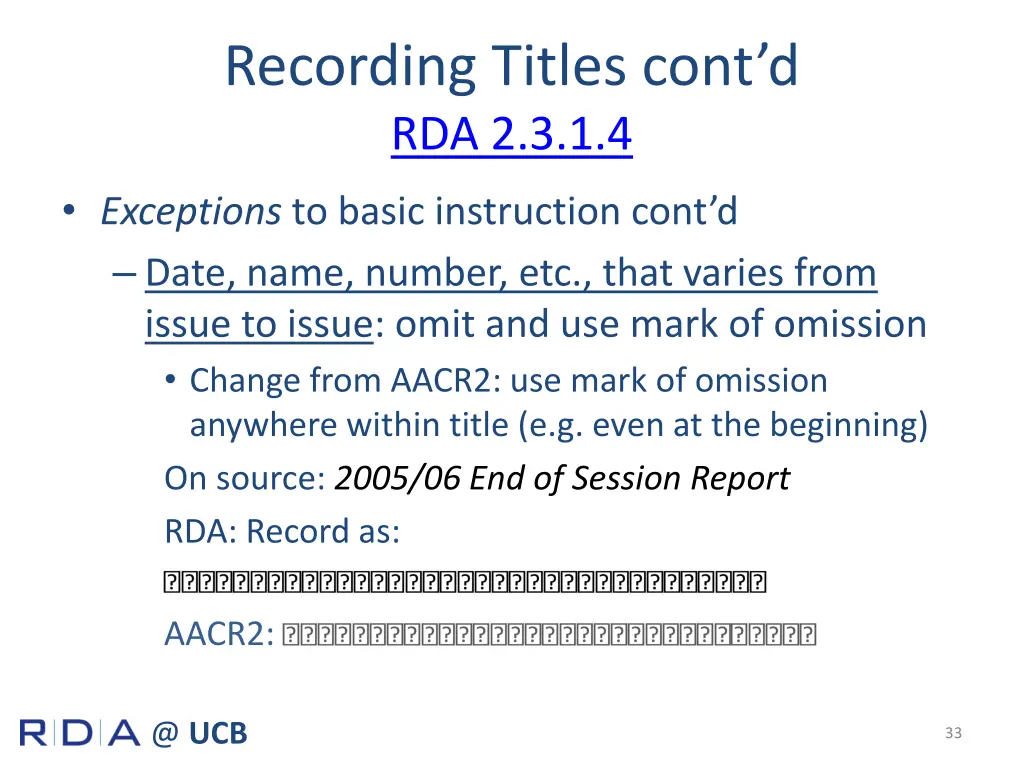 recording titles cont d rda 2 3 1 4 1