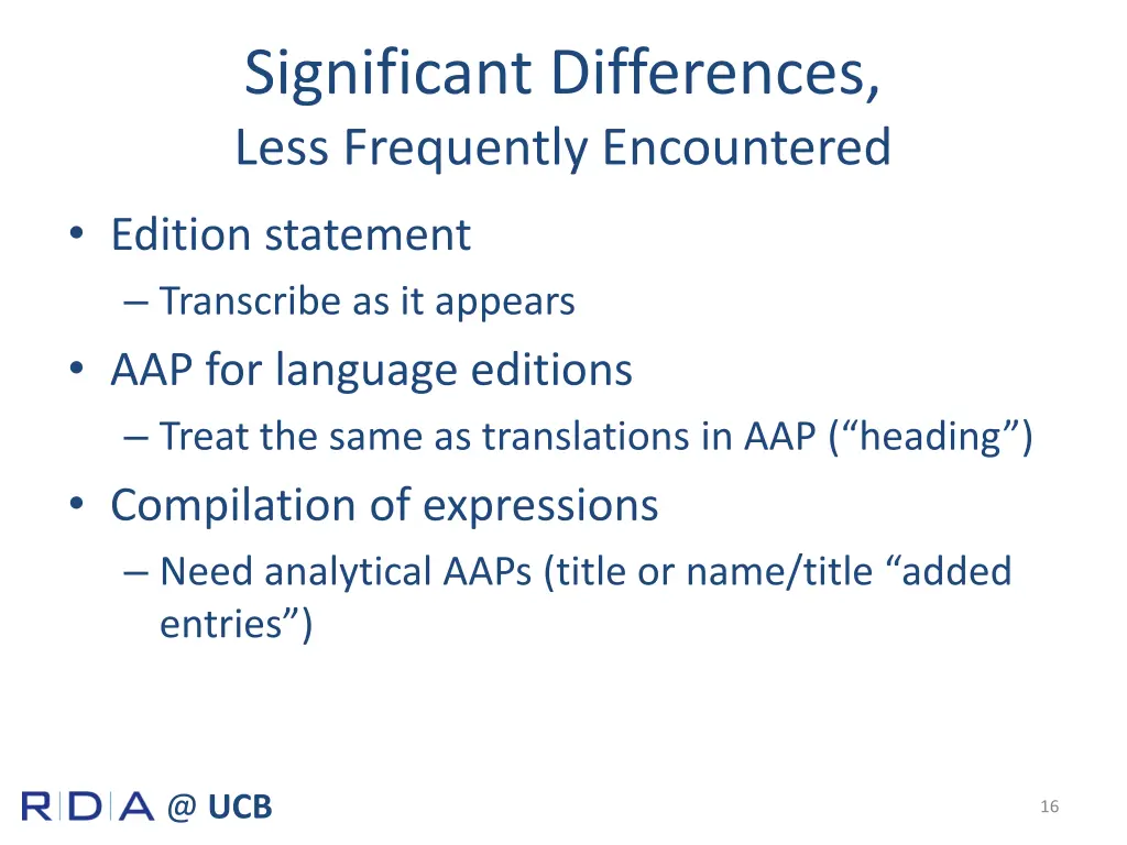 significant differences less frequently