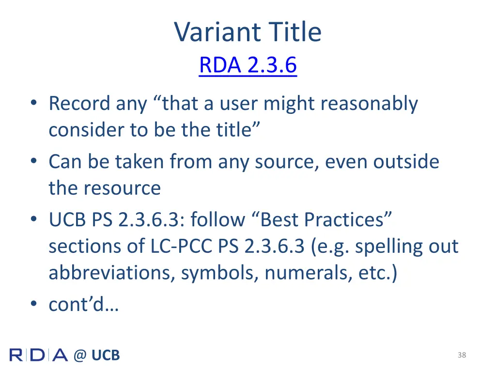 variant title rda 2 3 6