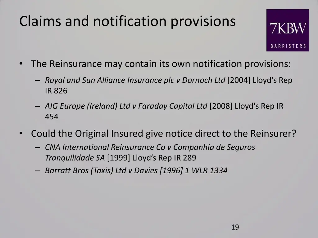 claims and notification provisions 3