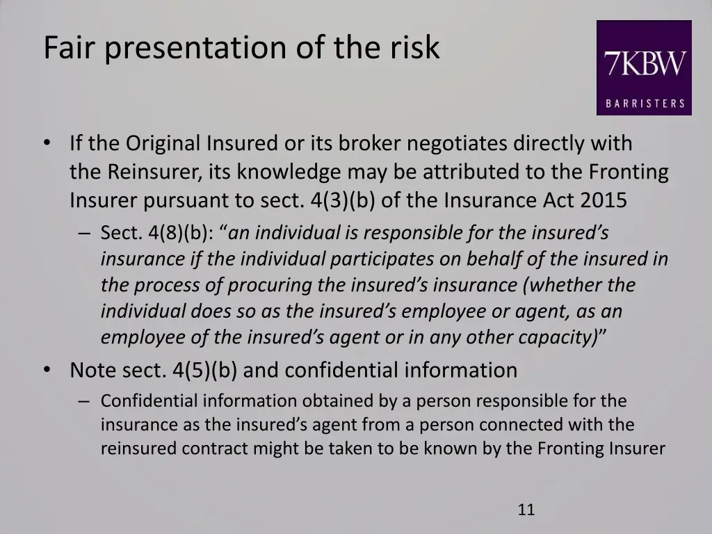 fair presentation of the risk 2