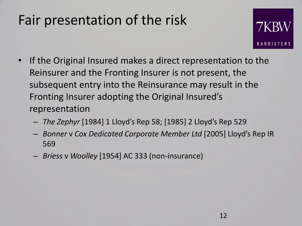 fair presentation of the risk 3