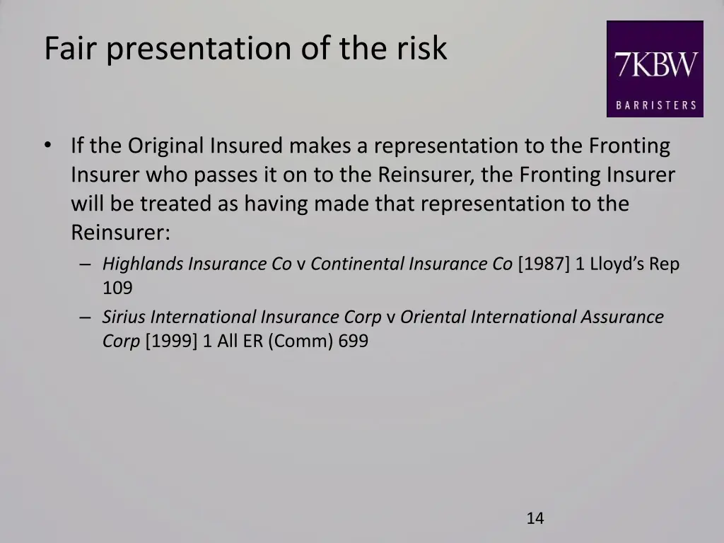 fair presentation of the risk 5