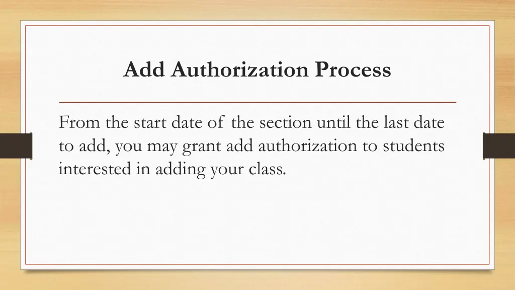 add authorization process