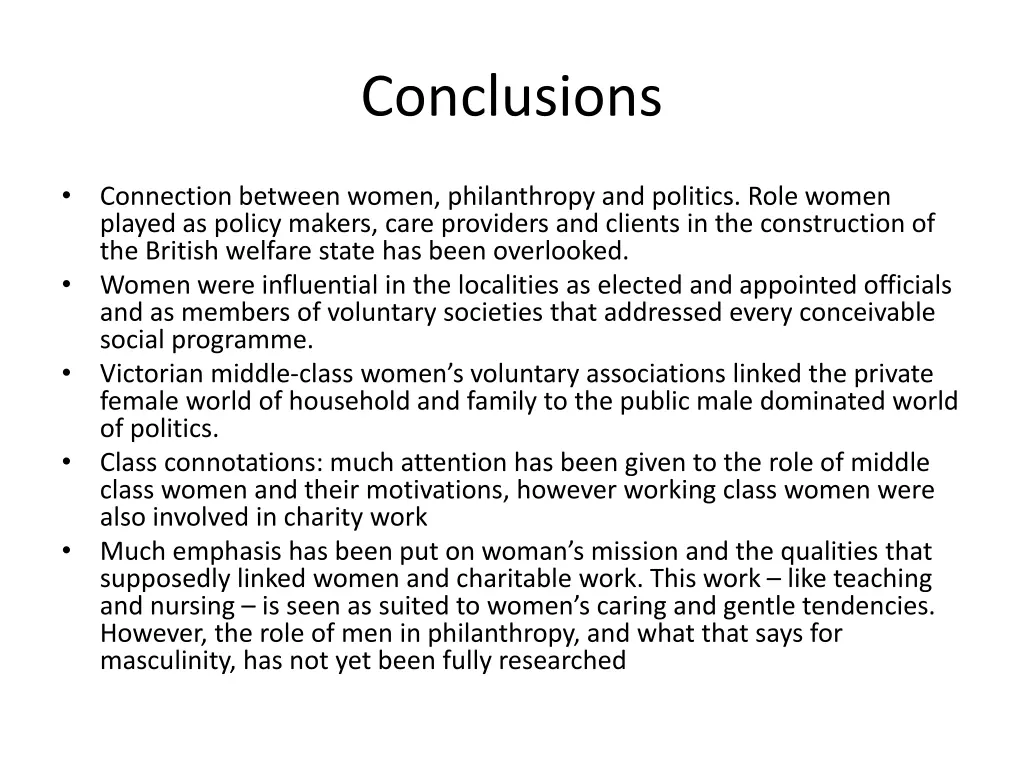 conclusions