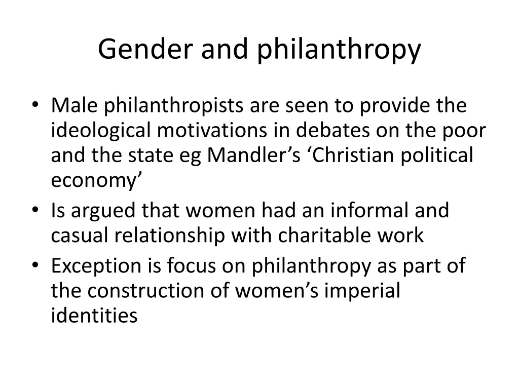 gender and philanthropy