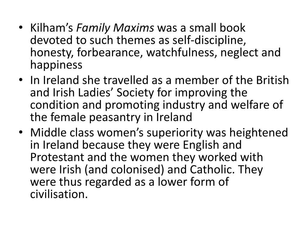 kilham s family maxims was a small book devoted