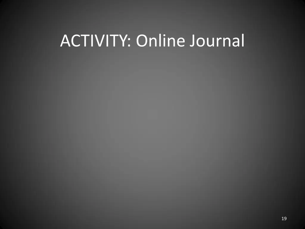 activity online journal