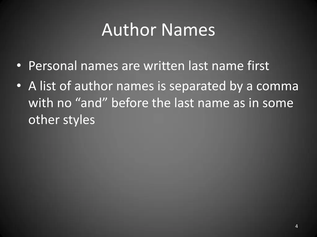 author names