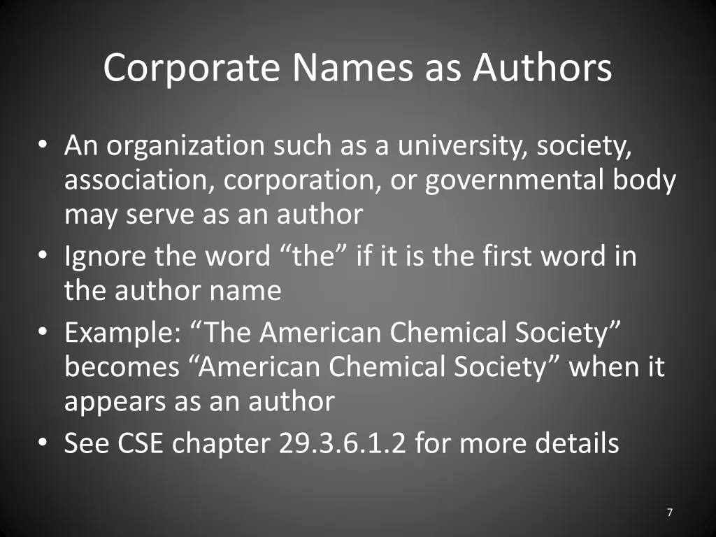 corporate names as authors