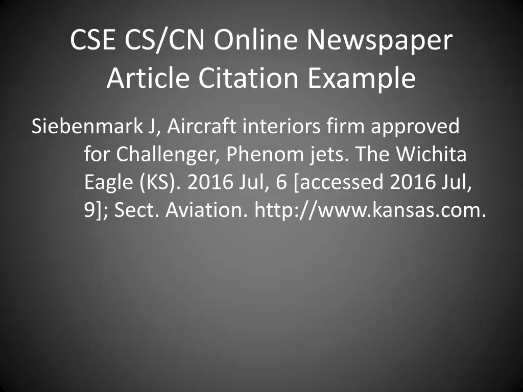 cse cs cn online newspaper article citation