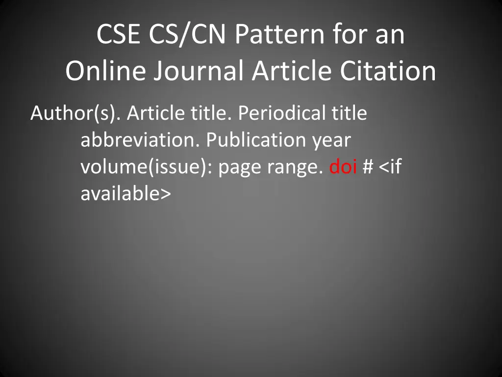 cse cs cn pattern for an online journal article