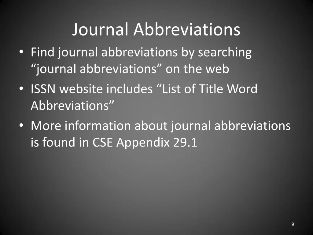 journal abbreviations find journal abbreviations