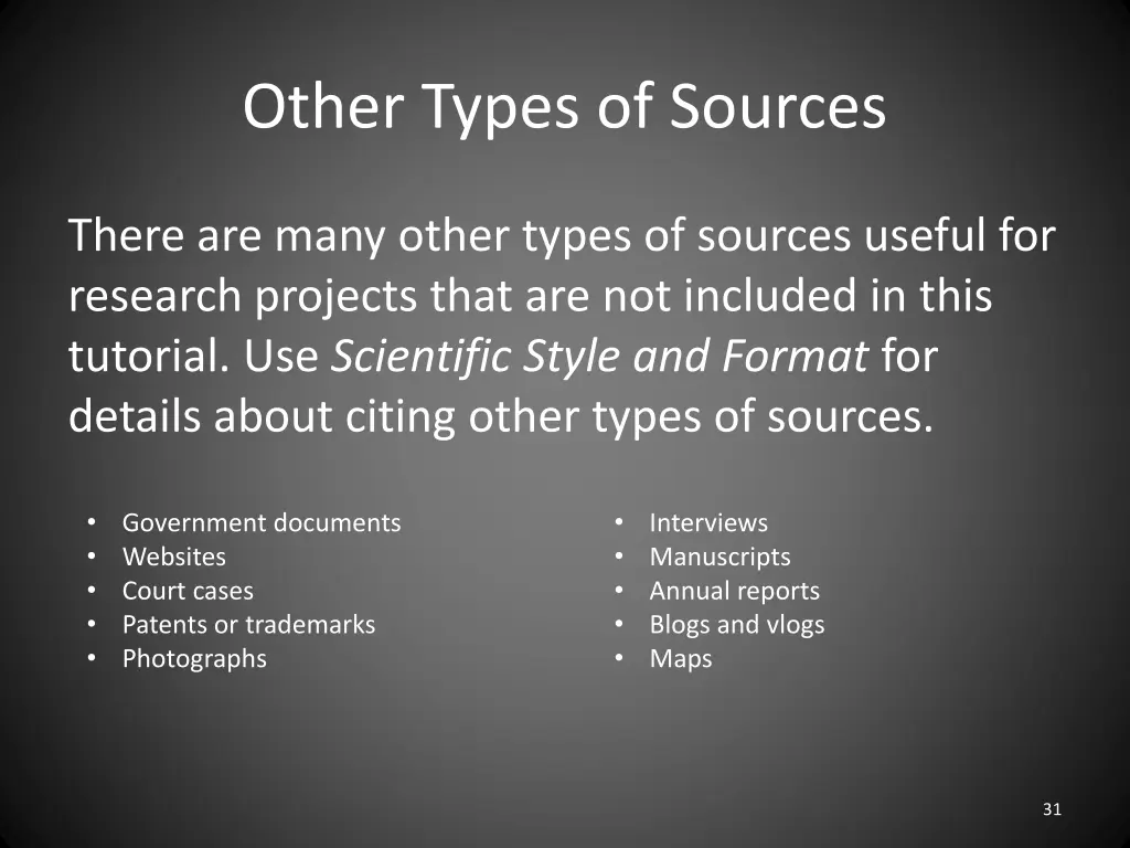 other types of sources