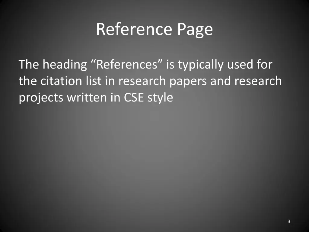 reference page