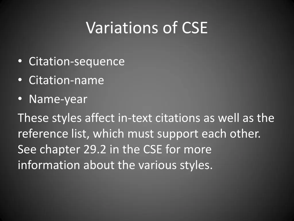 variations of cse