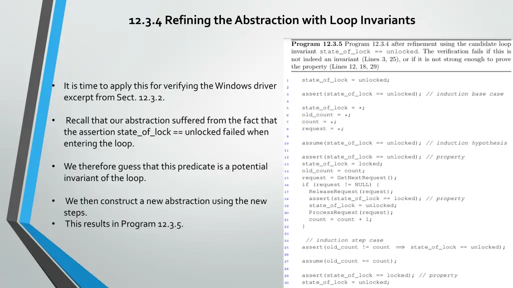 12 3 4 refining the abstraction with loop 1