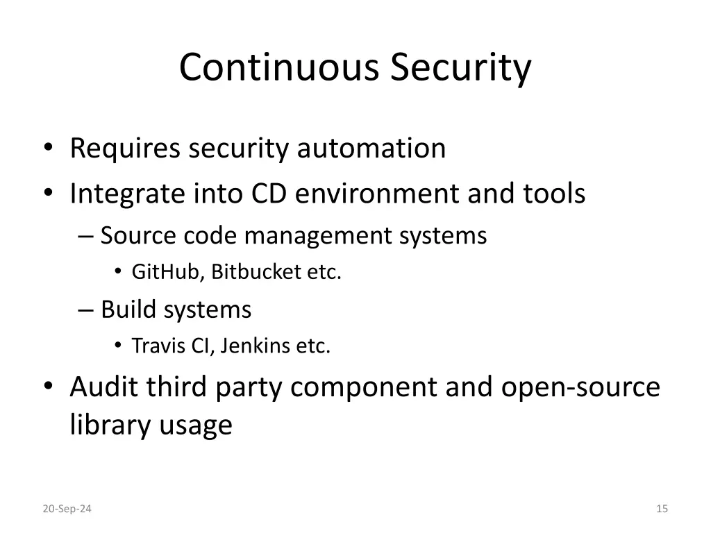 continuous security