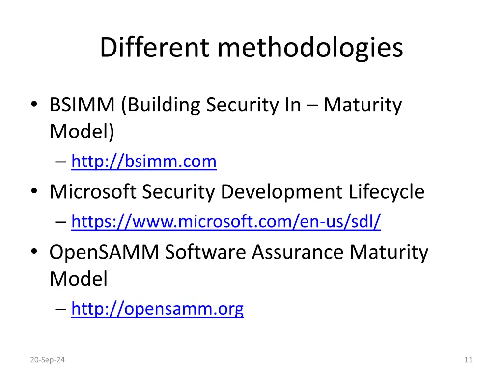 different methodologies