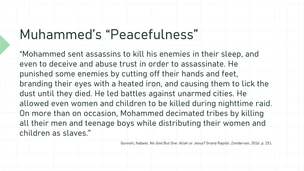 muhammed s peacefulness