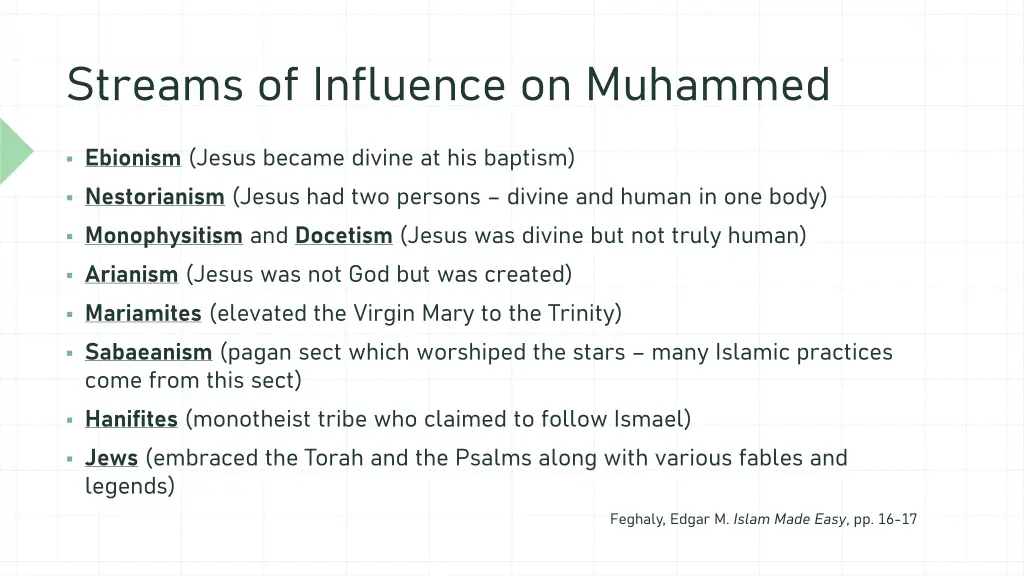 streams of influence on muhammed