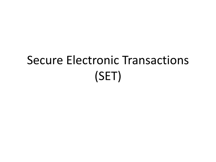 secure electronic transactions set