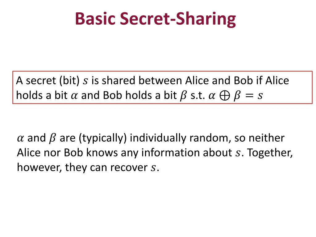 basic secret sharing