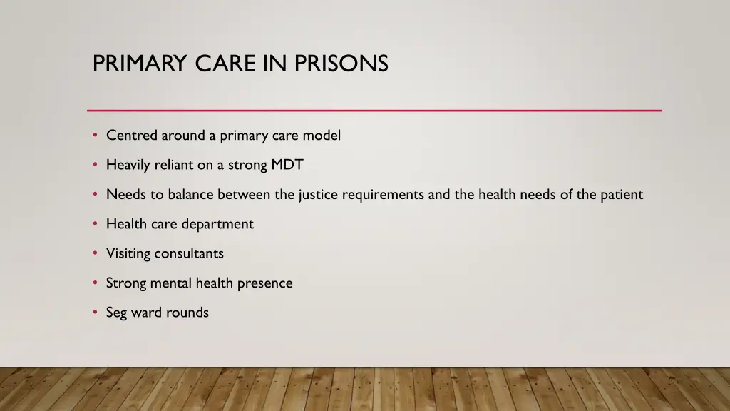 primary care in prisons