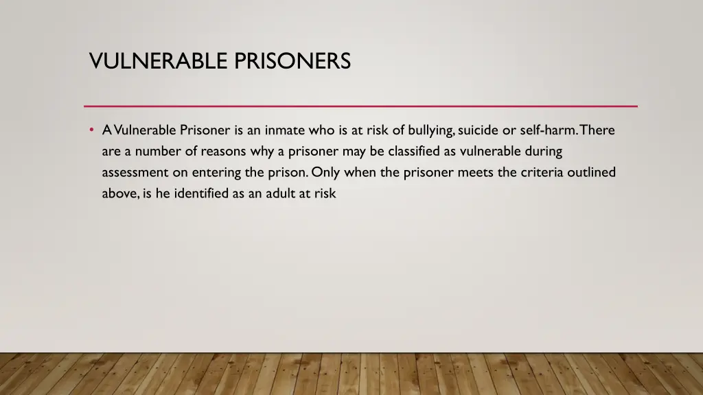 vulnerable prisoners