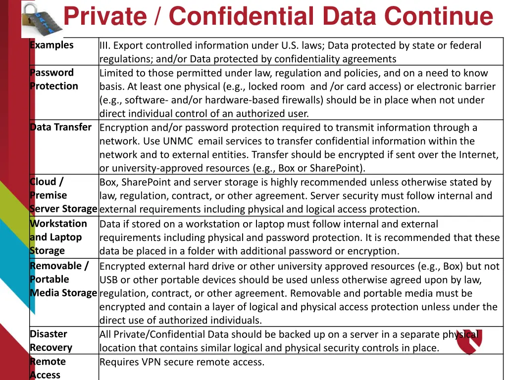 private confidential data continue