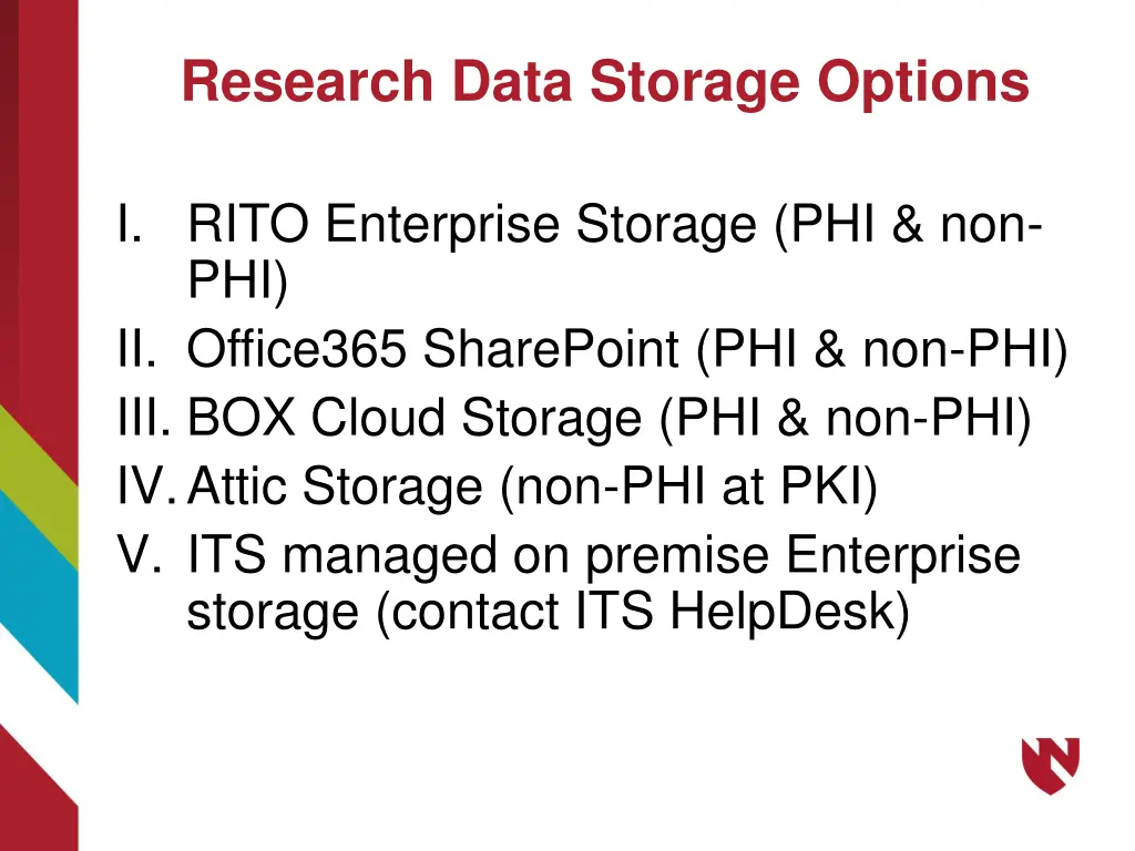 research data storage options