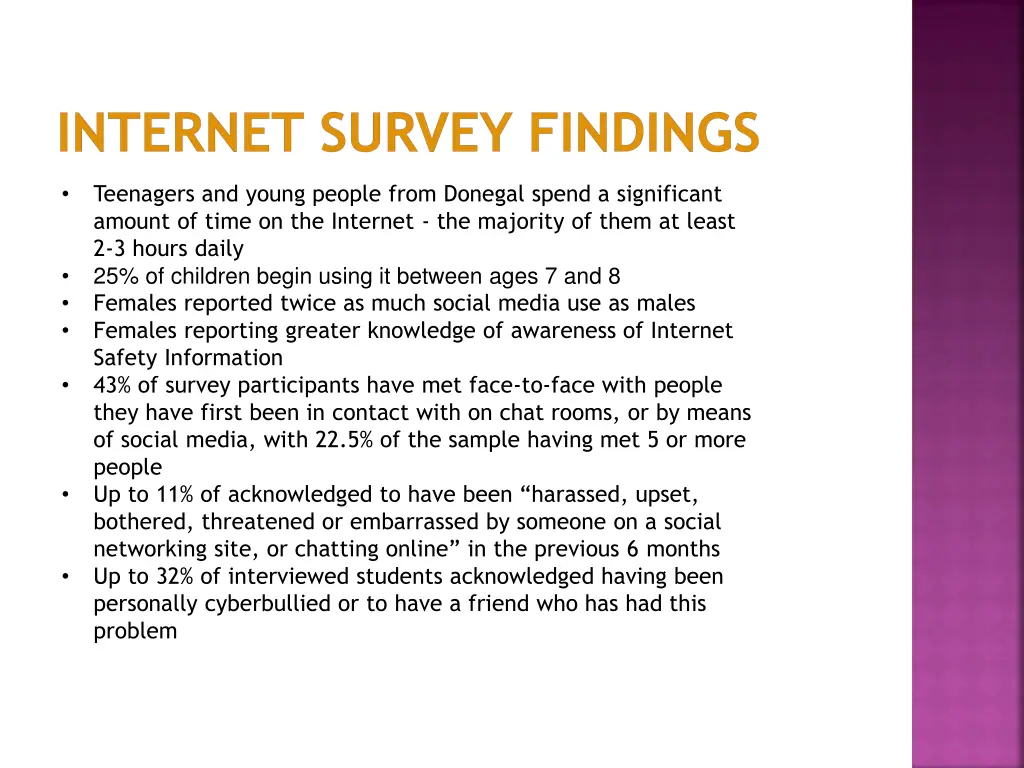 internet survey findings