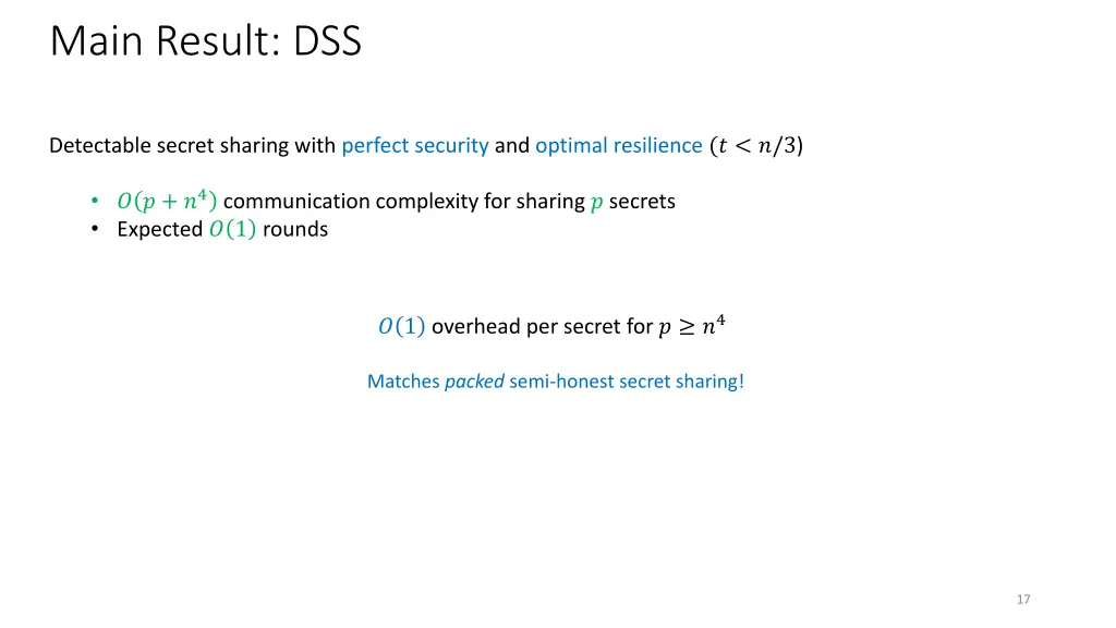 main result dss