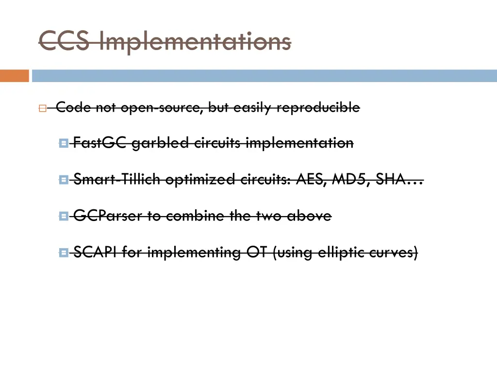 ccs implementations