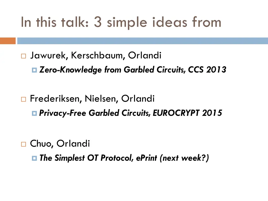 in this talk 3 simple ideas from