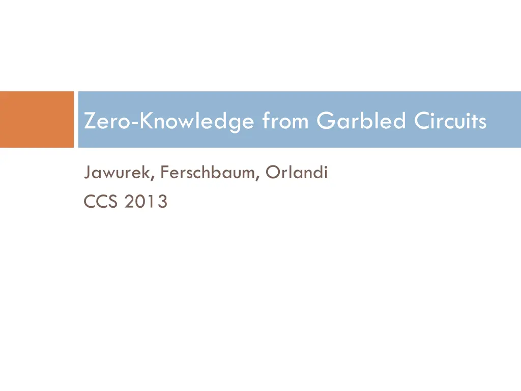 zero knowledge from garbled circuits