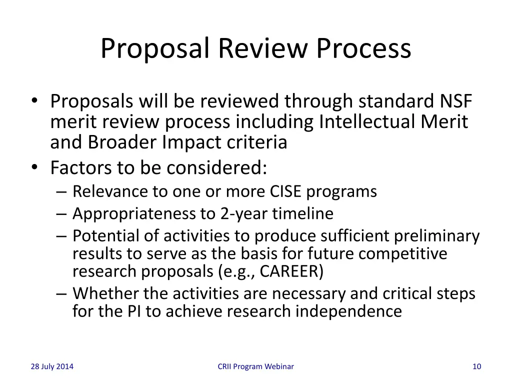 proposal review process