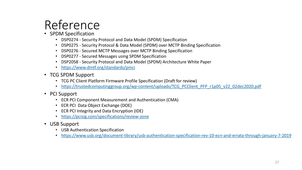 reference spdm specification dsp0274 security