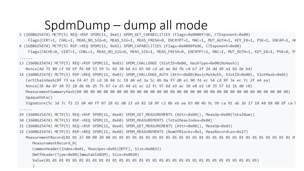 spdmdump dump all mode