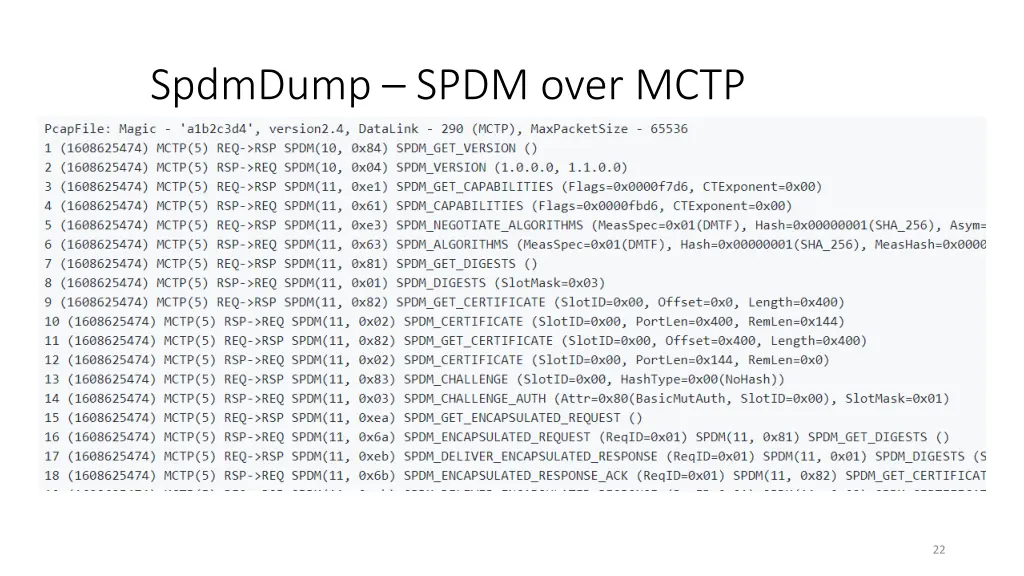 spdmdump spdm over mctp