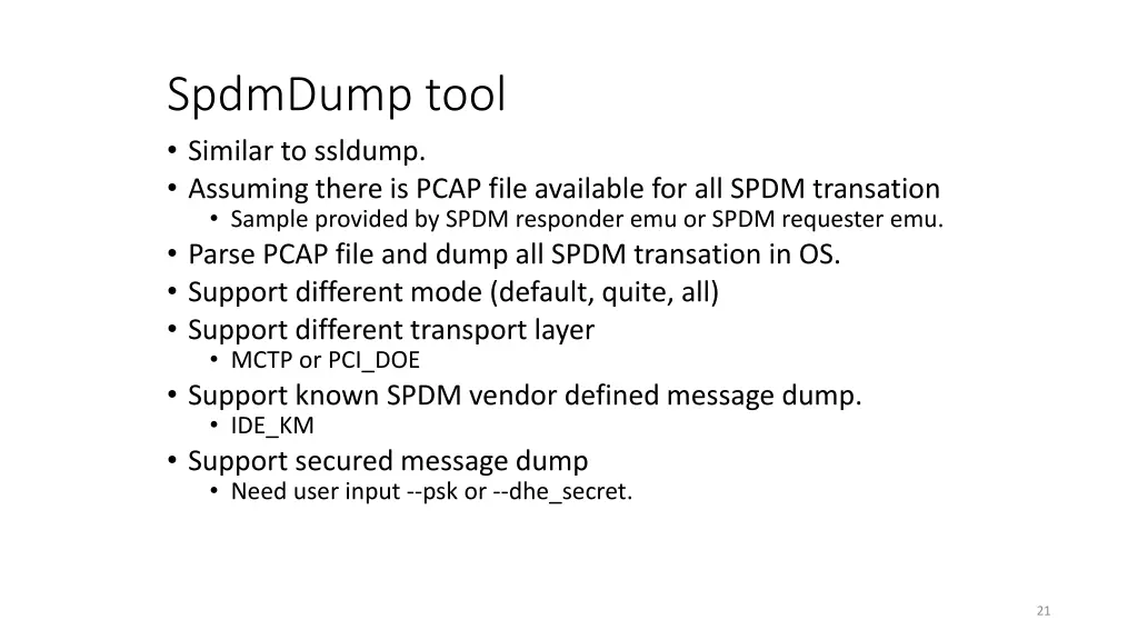 spdmdump tool similar to ssldump assuming there