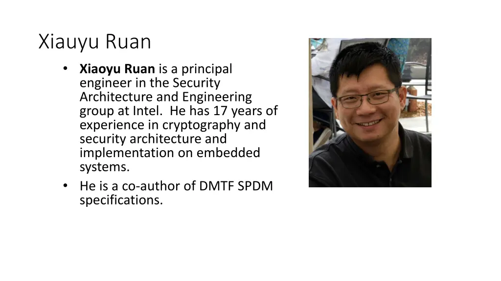 xiauyu ruan xiaoyu ruan is a principal engineer